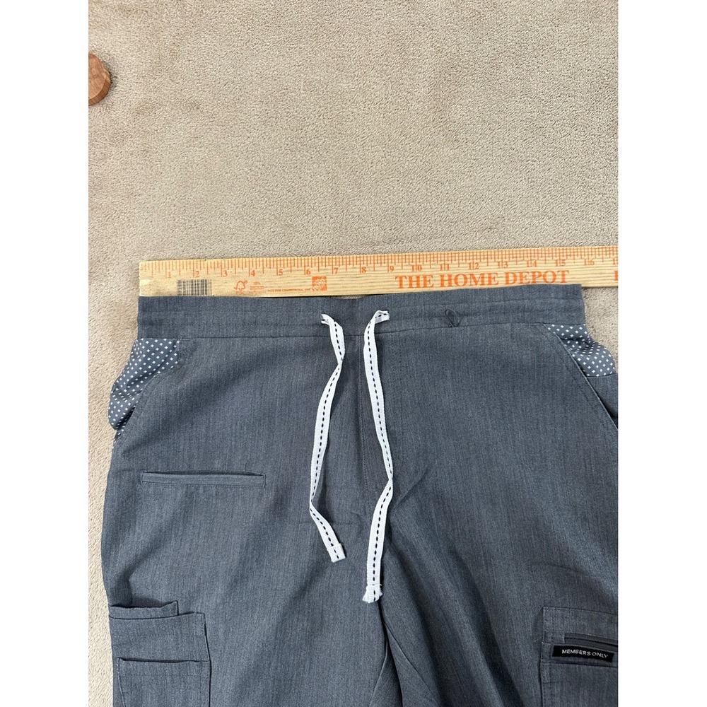 Members Only Scrub Set Mens Size M Gray V-Neck Top Jogger Cargo Pants 2 Piece - Picture 14 of 16